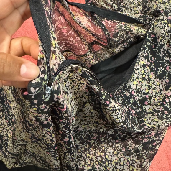 H&M Black Floral Long Sleeve Midi Dress with Pink Accents - Picture 11 of 12